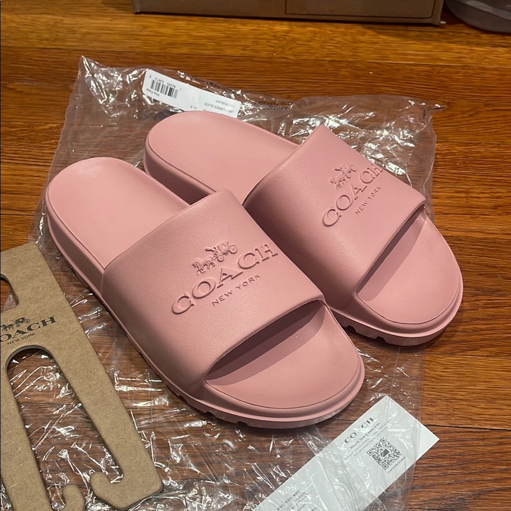 Coach Women's Pink Slide Sandals